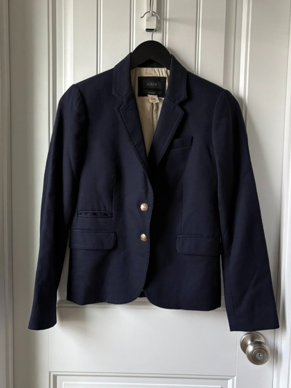 J.Crew Navy Blue Wool Original Schoolboy Blazer with Gold Buttons